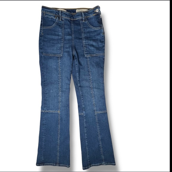 Anthropologie Pilcro High-Rise Bootcut Jeans Size 28 Dark Denim Patch Pocket EUC - Picture 1 of 12